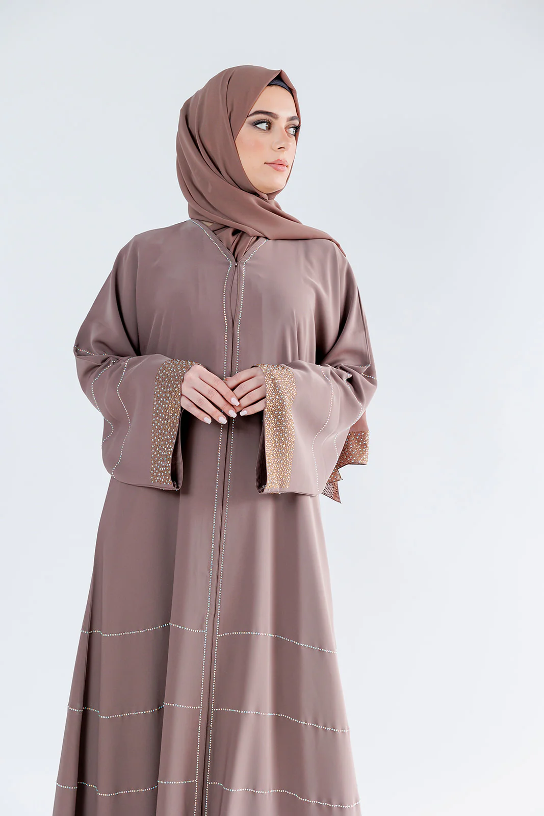 Long Inner Dress with Sleeves — Nude